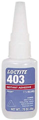 Loctite - 0.70 oz Bottle Clear Instant Adhesive - Series 403, 50 sec Fixture Time, 24 hr Full Cure Time, Bonds to Plastic & Rubber - A1 Tooling