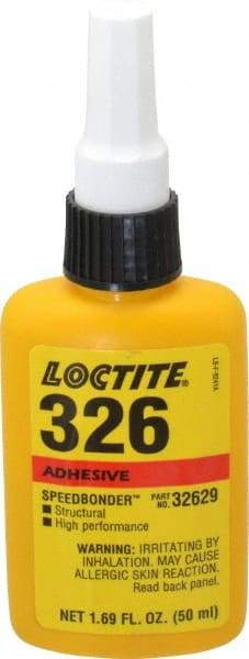 Loctite - 50 mL Bottle Structural Adhesive - 1 min Working Time, 2,200 psi Shear Strength, Series 326 - A1 Tooling