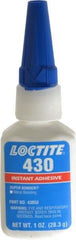 Loctite - 1 oz Bottle Clear Instant Adhesive - Series 430, 30 sec Fixture Time, 24 hr Full Cure Time, Bonds to Metal, Plastic & Rubber - A1 Tooling