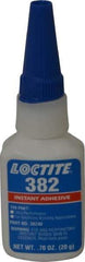 Loctite - 0.70 oz Bottle Clear Instant Adhesive - Series 382, 30 sec Fixture Time, 24 hr Full Cure Time, Bonds to Metal, Plastic & Rubber - A1 Tooling