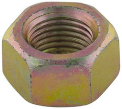 Value Collection - 7/16-14 UNC Steel Right Hand Hex Nut - 11/16" Across Flats, 3/8" High, Zinc Yellow Dichromate Finish - A1 Tooling