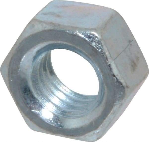 Value Collection - 7/16-14 UNC Steel Right Hand Hex Nut - 11/16" Across Flats, 3/8" High, Zinc-Plated Finish - A1 Tooling