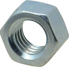 Value Collection - 3/8-16 UNC Steel Right Hand Hex Nut - 9/16" Across Flats, 21/64" High, Zinc-Plated Finish - A1 Tooling