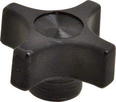 Gibraltar - 1-3/4" Head Diam, 4 Point Lobed Knob - 5/16-18 Hole, Thermoplastic, Black - A1 Tooling