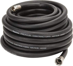 Parker - 50' Long Water Hose - 5/8" Diam, 3/4" GHT, Rubber, 125 psi, Black - A1 Tooling