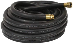 Parker - 50' Long Contractor Hose - 3/4" Diam, 3/4" GHT, Rubber, 100 psi, Black - A1 Tooling