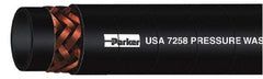 Parker - 50' Long, 1/4" Fitting, Male Rigid x Male Swivel Fitting, -40 to 250°F, Neoprene High Temp & High Pressure Hose - 1/4" Inside x 1/2" Outside Diam, Blue, 3,000 psi - A1 Tooling