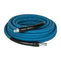 Parker - 50' Long, 3/8" Fitting, Male Rigid x Male Swivel Fitting, -40 to 250°F, Neoprene High Temp & High Pressure Hose - 3/8" Inside x 5/8" Outside Diam, Blue, 3,000 psi - A1 Tooling