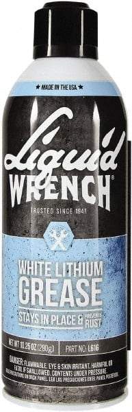 Liquid Wrench - 10.25 oz Aerosol Lithium General Purpose Grease - White, 225°F Max Temp, - A1 Tooling