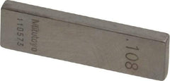 Mitutoyo - 0.108" Rectangular Steel Gage Block - Accuracy Grade 0, Includes Certificate of Inspection - A1 Tooling