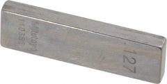 Mitutoyo - 0.127" Rectangular Steel Gage Block - Accuracy Grade AS-1, Includes Certificate of Inspection - A1 Tooling