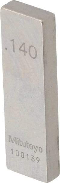 Mitutoyo - 0.14" Rectangular Steel Gage Block - Accuracy Grade AS-1, Includes Certificate of Inspection - A1 Tooling