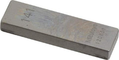 Mitutoyo - 0.141" Rectangular Steel Gage Block - Accuracy Grade AS-1, Includes Certificate of Inspection - A1 Tooling