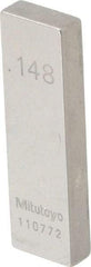 Mitutoyo - 0.148" Rectangular Steel Gage Block - Accuracy Grade AS-1, Includes Certificate of Inspection - A1 Tooling