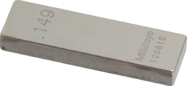 Mitutoyo - 0.149" Rectangular Steel Gage Block - Accuracy Grade AS-1, Includes Certificate of Inspection - A1 Tooling