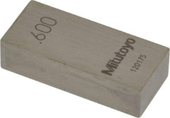 Mitutoyo - 0.6" Rectangular Steel Gage Block - Accuracy Grade AS-1, Includes Certificate of Inspection - A1 Tooling