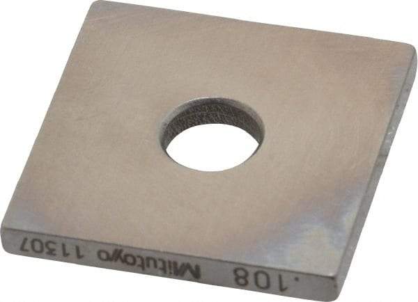 Mitutoyo - 0.108" Square Steel Gage Block - Accuracy Grade 0, Includes Certificate of Inspection - A1 Tooling