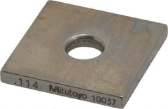 Mitutoyo - 0.114" Square Steel Gage Block - Accuracy Grade 0, Includes Certificate of Inspection - A1 Tooling