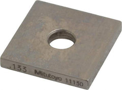 Mitutoyo - 0.133" Square Steel Gage Block - Accuracy Grade 0, Includes Certificate of Inspection - A1 Tooling