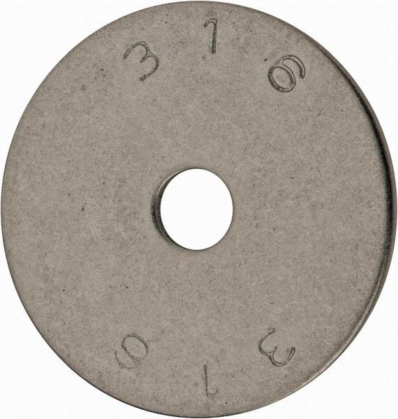 Value Collection - 1/4" Screw, Grade 18-8 Stainless Steel Fender Flat Washer - 1/4" ID x 1-1/2" OD, 0.072" Thick, Plain Finish - A1 Tooling