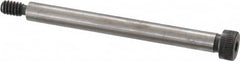 Made in USA - 1/4" Shoulder Diam x 2-1/2" Shoulder Length, #10-24 UNC, Hex Socket Shoulder Screw - 4037 Alloy Steel, Uncoated, 3/16" Head Height x 3/8" Head Diam - A1 Tooling