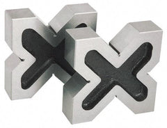 SPI - 1-9/16 to 2-3/8" Capacity, 90° Angle, Cast Iron 4-Way V-Block - 4-3/4" Long x 1-3/8" Wide x 4-3/4" High, Sold as Matched Pair - A1 Tooling