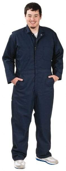 VF Imagewear - Size 40 Regular, Navy Blue, Zipper, General Purpose Coverall - 40" Chest, Cotton, Polyester, 7 Pockets - A1 Tooling