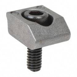 Mitee-Bite - 8-32 Screw Thread, 1/2" Wide x 0.1" High, Smooth Steel Standard Style Screw Mount Toe Clamp - 1,500 Lb Holding Force, 44" Lb Torque, 3.7 Lb Ft Torque, 25/64" Long Extension, 0.016" Throw, 8 Clamps in Package - A1 Tooling