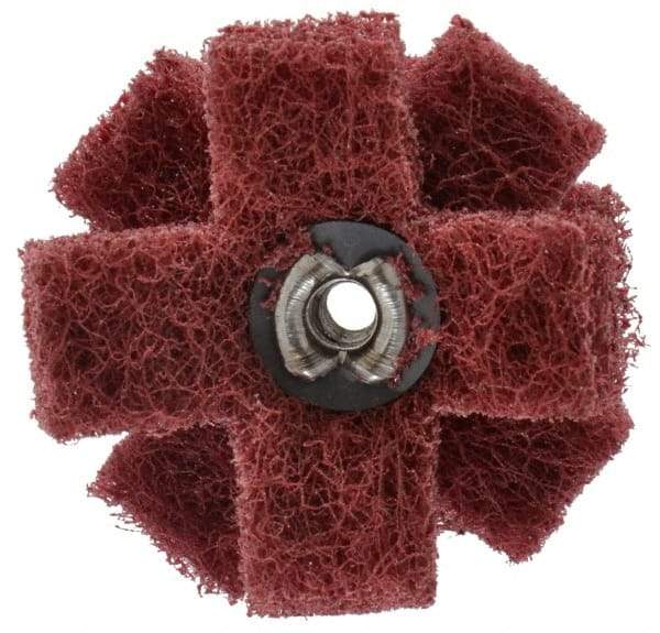 Standard Abrasives - 1-1/2" Diam Medium Density Cross Buff - 3 Plys, 8-32 Thread, Very Fine Grade, 20,000 Max RPM - A1 Tooling