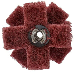 Standard Abrasives - 1-1/2" Diam Medium Density Cross Buff - 3 Plys, 8-32 Thread, Very Fine Grade, 20,000 Max RPM - A1 Tooling