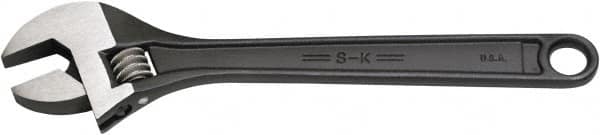 SK - 3/4" Jaw Capacity, 6" Standard Adjustable Wrench - Steel, Black Finish, 6" OAL - A1 Tooling