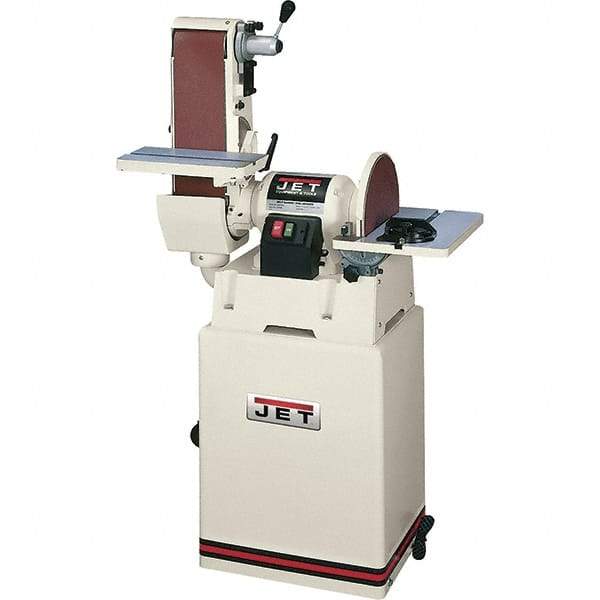 Jet - 48 Inch Long x 6 Inch Wide Belt, 12 Inch Diameter, Horizontal and Vertical Combination Sanding Machine - 2,500 Ft./min Belt Speed, 1-1/2 HP, Single Phase - A1 Tooling