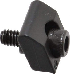 Mitee-Bite - 8-32 Screw Thread, 1/2" Wide x 0.1" High, Serrated Steel Standard Style Screw Mount Toe Clamp - 1,500 Lb Holding Force, 44" Lb Torque, 3.7 Lb Ft Torque, 25/64" Long Extension, 0.016" Throw, 8 Clamps in Package - A1 Tooling