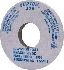 Norton - 14" Diam x 5" Hole x 1-1/2" Thick, J Hardness, 60 Grit Surface Grinding Wheel - Aluminum Oxide, Type 1, Medium Grade, 1,800 Max RPM, Vitrified Bond - A1 Tooling