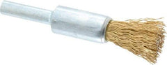 Value Collection - 1/2" Brush Diam, Crimped, End Brush - 1/4" Diam Shank, 4,500 Max RPM - A1 Tooling