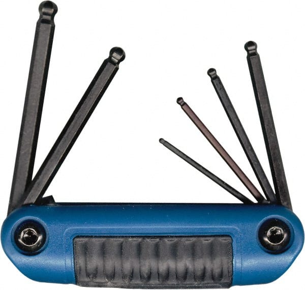 Eklind - 6 Piece Fold-Up Ball End Hex Key Set - Exact Industrial Supply