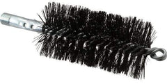 Schaefer Brush - 4-1/2" Brush Length, 2-1/4" Diam, Double Stem, Double Spiral Tube Brush - 7-1/2" Long, Tempered Steel Wire, 1/4" NPT Male Connection - A1 Tooling