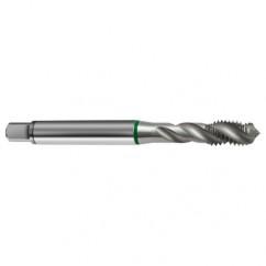 M8x1.25 6H 3-Flute Cobalt Green Ring Semi-Bottoming 40 degree Spiral Flute Tap-Bright - A1 Tooling