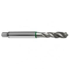 M10x1.5 6H 3-Flute Cobalt Green Ring Semi-Bottoming 40 degree Spiral Flute Tap-Bright - A1 Tooling