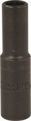 Proto - 1/2", 1/2" Drive, Deep Hand Socket - 12 Points, 3-1/4" OAL, Alloy Steel, Black Finish - A1 Tooling