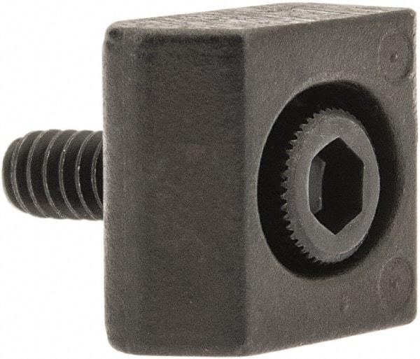 Mitee-Bite - 4-40 Screw Thread, 3/8" Wide x 0.075" High, Serrated Steel Standard Style Screw Mount Toe Clamp - 650 Lb Holding Force, 16" Lb Torque, 1.33 Lb Ft Torque, 0.26" Long Extension, 0.0075" Throw, 8 Clamps in Package - A1 Tooling