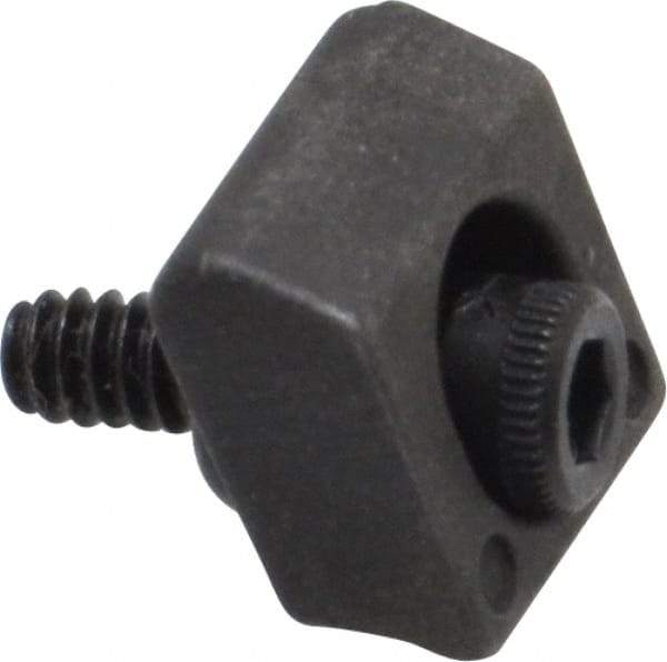 Mitee-Bite - 4-40 Screw Thread, 3/8" Wide x 0.075" High, Smooth Steel Standard Style Screw Mount Toe Clamp - 650 Lb Holding Force, 16" Lb Torque, 1.33 Lb Ft Torque, 0.26" Long Extension, 0.0075" Throw, 8 Clamps in Package - A1 Tooling