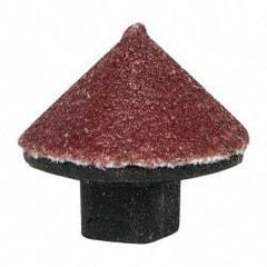 Superior Abrasives - 5/8" Diam 80 Grit 90° Included Angle Cone Center Lap - Aluminum Oxide, Medium Grade, Shank Mounted - A1 Tooling