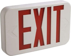 Cooper Lighting - 1 and 2 Face, 3 Watt, White, Thermoplastic, LED, Illuminated Exit Sign - 120/277 VAC, Nickel Cadmium, Ceiling Mounted, End Mounted, Wall Mounted, 11-11/16 Inch Long x 1-3/4 Inch Wide x 7-1/2 Inch High - A1 Tooling