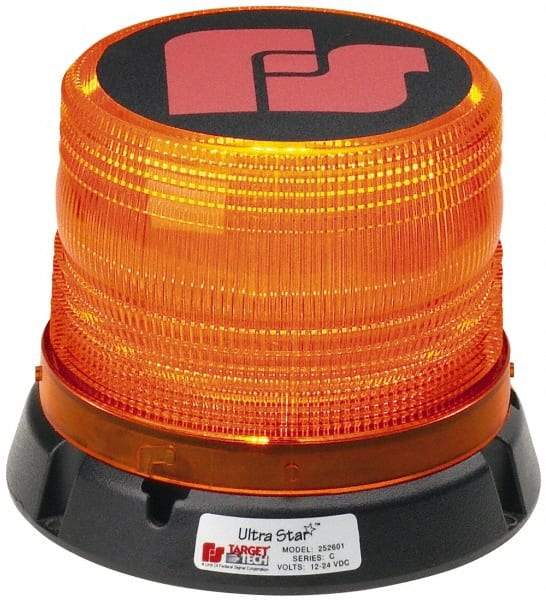 Federal Signal Emergency - Class I Candelas, 95, 120 & 60 FPM, Permanent 1" Pipe Mount Emergency LED Beacon Light Assembly - Powered by 12 to 24 Volts, Amber - A1 Tooling