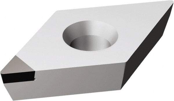 Sandvik Coromant - DCMW32.52 FP Grade CD05 Polycrystalline Diamond (PCD) Turning Insert - Uncoated, 55° Diamond, 3/8" Inscr Circle, 5/32" Thick, 1/32" Corner Radius - A1 Tooling