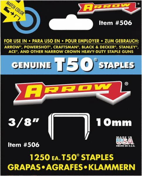 Arrow - 3/8" Wide High Carbon Steel Heavy-Duty Staples - 3/8" Leg Length - A1 Tooling