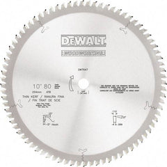 DeWALT - 10" Diam, 5/8" Arbor Hole Diam, 80 Tooth Wet & Dry Cut Saw Blade - Tungsten Carbide-Tipped, Standard Round Arbor - A1 Tooling