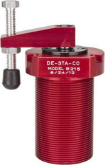 De-Sta-Co - 90 Lb Clamping Force, Right Hand Swing, 21.5mm Total Stroke, Single-Acting Pneumatic Swing Clamp - 1/8 NPT Port, 85.3mm Body Length x 76.2mm Body Width, 2.01 Cu In (Clamp), 2.26 Cu In (Unclamp), 130 Max psi - A1 Tooling