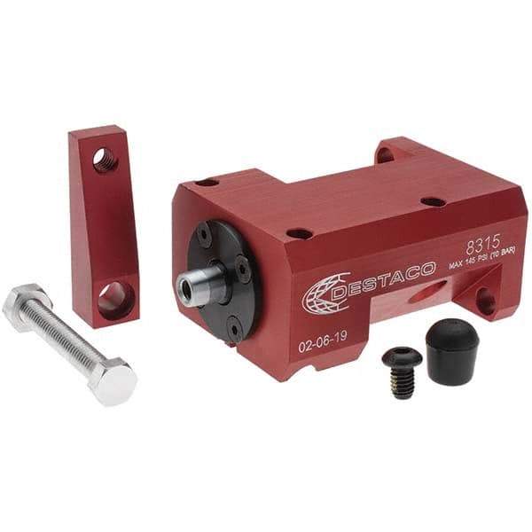 De-Sta-Co - 90 Lb Clamping Force, Right Hand Swing, 31.75mm Total Stroke, Single-Acting Pneumatic Swing Clamp - 1/8 NPT Port, 104.39mm Body Length x 38.1mm Body Width, 2.01 Cu In (Clamp), 2.26 Cu In (Unclamp), 130 Max psi - A1 Tooling